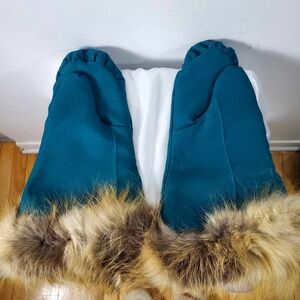 Vintage Handmade for extreme Cold Winter Fox Fur Gloves